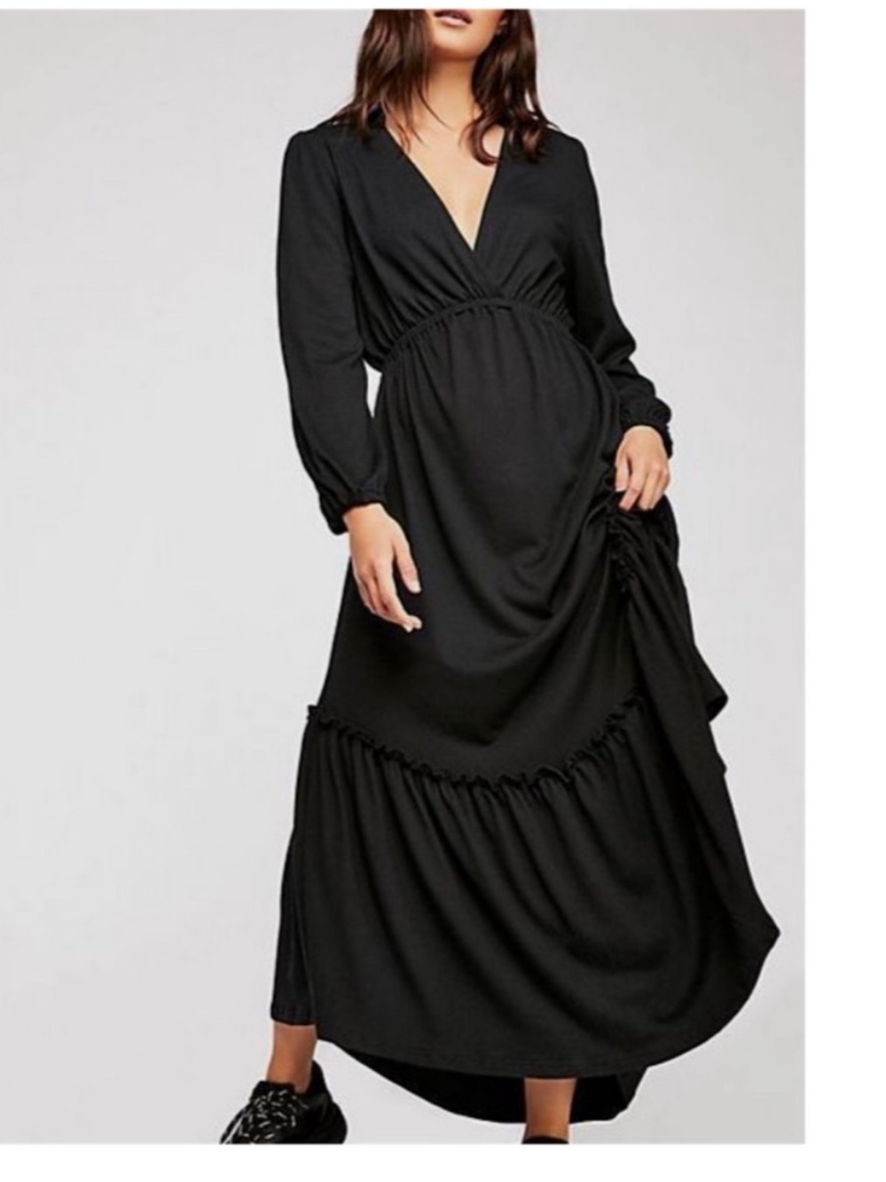 Free People Beach Pismo Black Maxi Dress